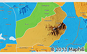 Physical 3D Map of Kadam (Chekwii), political outside