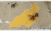 Physical 3D Map of Kadam (Chekwii), semi-desaturated