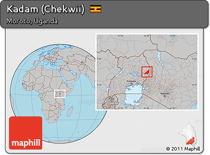 Gray Location Map of Kadam (Chekwii)