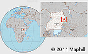Gray Location Map of Kadam (Chekwii), highlighted country
