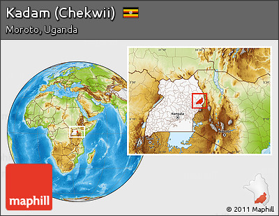 Physical Location Map of Kadam (Chekwii), highlighted country