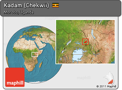 Satellite Location Map of Kadam (Chekwii)