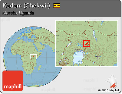 Savanna Style Location Map of Kadam (Chekwii)