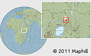 Savanna Style Location Map of Kadam (Chekwii), highlighted parent region, hill shading