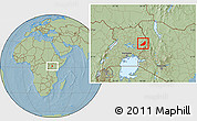 Savanna Style Location Map of Kadam (Chekwii), hill shading