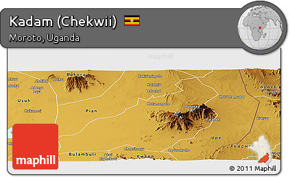 Physical Panoramic Map of Kadam (Chekwii)