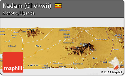 Physical Panoramic Map of Kadam (Chekwii)