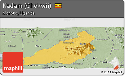 Savanna Style Panoramic Map of Kadam (Chekwii)