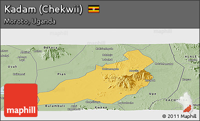 Savanna Style Panoramic Map of Kadam (Chekwii)