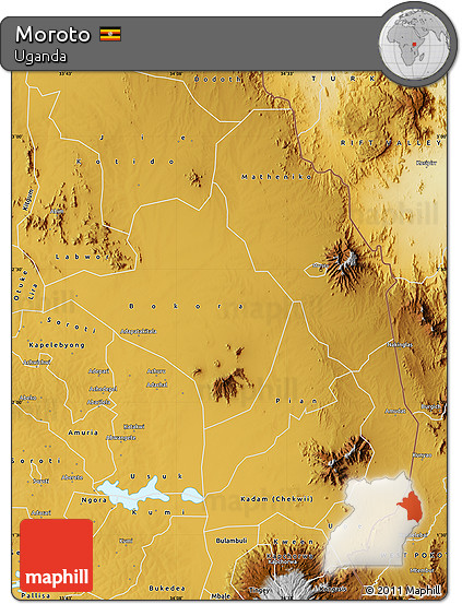 Physical Map of Moroto