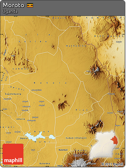 Physical Map of Moroto