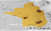 Physical Panoramic Map of Moroto, lighten, desaturated