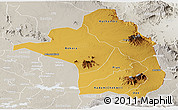 Physical Panoramic Map of Moroto, lighten, semi-desaturated