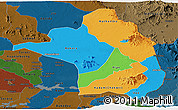 Political Panoramic Map of Moroto, darken