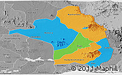 Political Panoramic Map of Moroto, desaturated