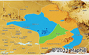 Political Panoramic Map of Moroto, physical outside