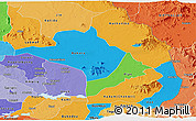 Political Panoramic Map of Moroto, political shades outside