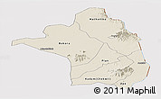 Shaded Relief Panoramic Map of Moroto, cropped outside