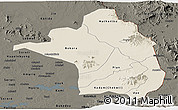 Shaded Relief Panoramic Map of Moroto, darken