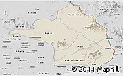 Shaded Relief Panoramic Map of Moroto, desaturated