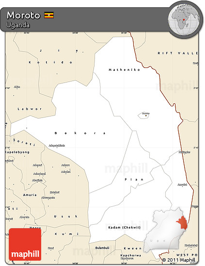 Classic Style Simple Map of Moroto