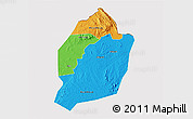 Political 3D Map of Moyo, cropped outside