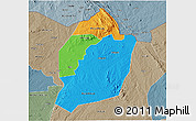 Political 3D Map of Moyo, semi-desaturated