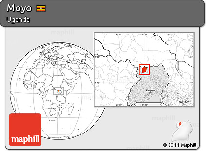 Blank Location Map of Moyo, highlighted country