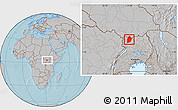 Gray Location Map of Moyo, hill shading