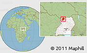 Savanna Style Location Map of Moyo, highlighted country