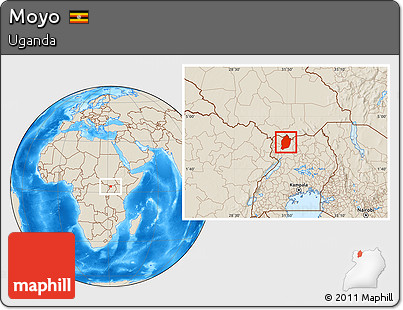 Shaded Relief Location Map of Moyo