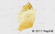 Physical Map of Moyo, cropped outside