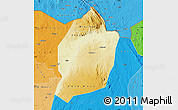 Physical Map of Moyo, political shades outside