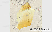 Physical Map of Moyo, shaded relief outside