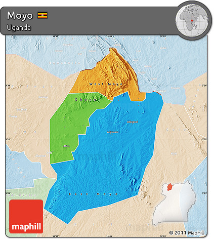 Political Map of Moyo, lighten
