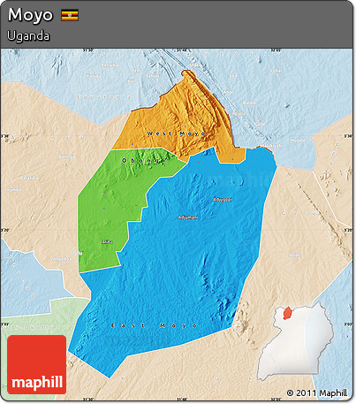Political Map of Moyo, lighten