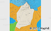 Shaded Relief Map of Moyo, political outside