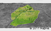 Satellite Panoramic Map of Moyo, desaturated