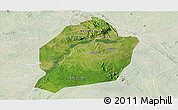Satellite Panoramic Map of Moyo, lighten
