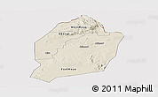 Shaded Relief Panoramic Map of Moyo, cropped outside
