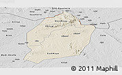 Shaded Relief Panoramic Map of Moyo, desaturated