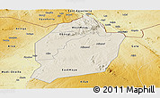 Shaded Relief Panoramic Map of Moyo, physical outside