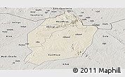 Shaded Relief Panoramic Map of Moyo, semi-desaturated