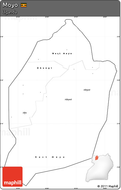 Blank Simple Map of Moyo, cropped outside