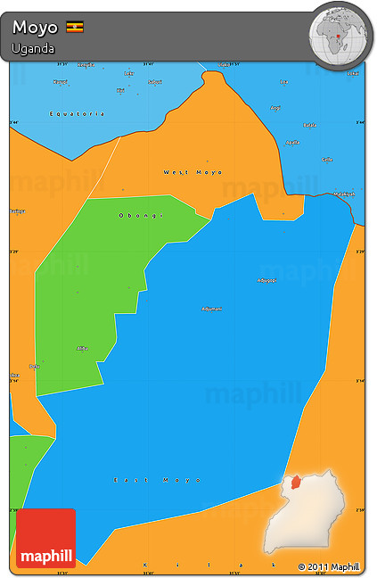 Political Simple Map of Moyo