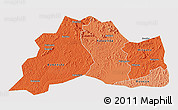 Political Shades 3D Map of Mubende, cropped outside