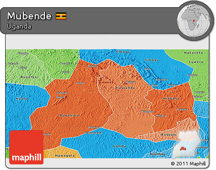 Political Shades 3D Map of Mubende