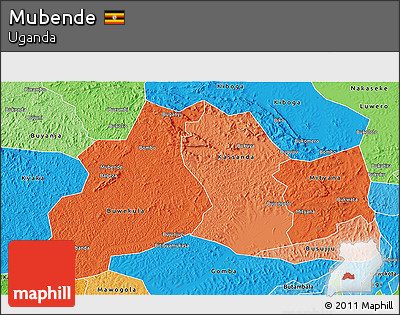 Political Shades 3D Map of Mubende