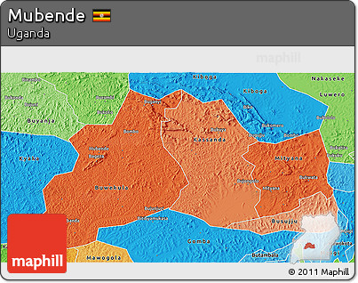 Political Shades 3D Map of Mubende