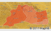 Political Shades 3D Map of Mubende, physical outside